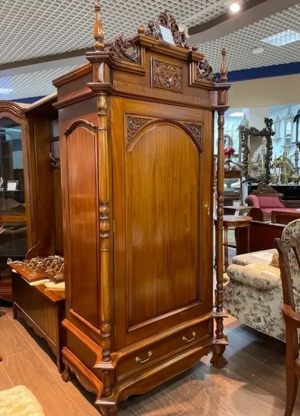 Шкаф платяной с полками МИГ908 YWBACR-M купить в интернет магазине Мебель из массива. Звоните +7 495 961-63-63 Мебель Индонезии